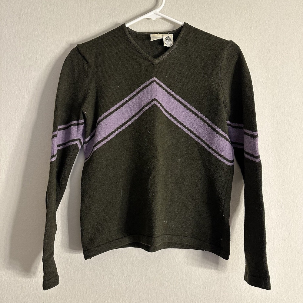 Classic‎ Armani Exchange Womens V-Neck Knit Wool Blend Sweater Top Tan M $199